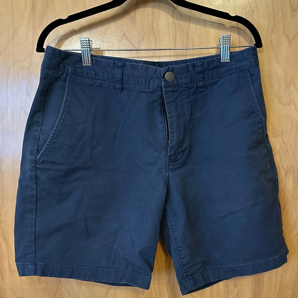 Men’s Bonobos Navy Cotton Chino Shorts size 31, 7” inseam